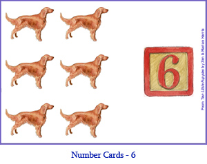 Number Card Six – 6 Irish Setter Dogs